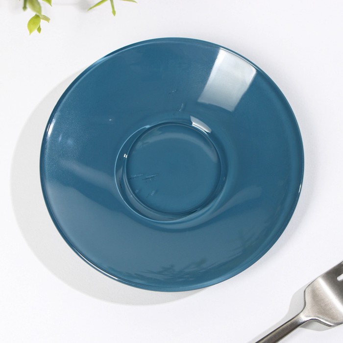 Блюдце «Дымчатый аметист», d=13 см, цвет синий - Фото 1