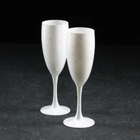 Набор бокалов для шампанского «Вайт рок», 170 мл, 2 шт, цвет белый