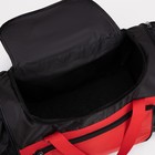 Сумка дорожная на молнии, с увеличением, 3 наружных кармана, длинный ремень, цвет чёрный/красный - Фото 4