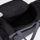 Сумка дорожная на молнии, с увеличением, 3 наружных кармана, длинный ремень, цвет чёрный/серый - фото 22847742