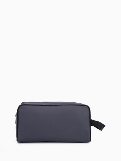 Косметичка на молнии мужская, с ручкой, серая