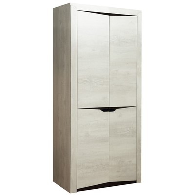 Шкаф 2-х дверный для одежды «Лючия» 33.03, 1078 × 580 × 2300 мм, бетон пайн белый / венге