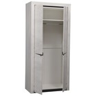 Шкаф 2-х дверный для одежды «Лючия» 33.03, 1078 × 580 × 2300 мм, бетон пайн белый / венге - Фото 2