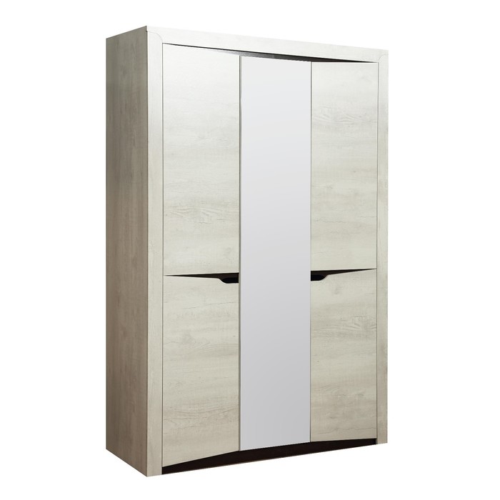 Шкаф 3-х дверный для одежды «Лючия» 33.02, 1528 × 580 × 2300 мм, бетон пайн белый / венге
