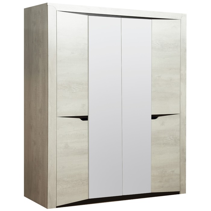 Шкаф 4-х дверный для одежды «Лючия» 33.01, 1970 × 580 × 2300 мм, бетон пайн белый / венге