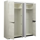 Шкаф 4-х дверный для одежды «Лючия» 33.01, 1970 × 580 × 2300 мм, бетон пайн белый / венге - Фото 2