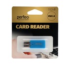 Кард-ридер Perfeo PF-VI-R022, USB/Micro SD, синий - Фото 2