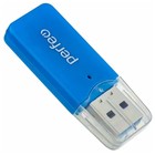 Кард-ридер Perfeo PF-VI-R022, USB/Micro SD, синий - фото 321144784