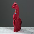 Копилка "Кошка Мурка", покрытие флок, бордовая, 28 см - Фото 2