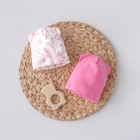 Шапочка с отворотом и ушками детская KinDerLITTO «Цветочный Сад», возвраст 3-6 мес., 2 шт - Фото 1