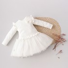 Платье для девочки KinDerLitto «Новая нежность», с длинным рукавом, рост 56-62 см, цвет молочный - фото 300499124