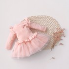 Платье для девочки KinDerLitto «Новая нежность», с длинным рукавом, рост 56-62 см, цвет светло-розовый - фото 110060342