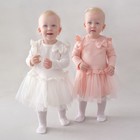 Платье для девочки KinDerLitto «Новая нежность», с длинным рукавом, рост 56-62 см, цвет светло-розовый - Фото 5