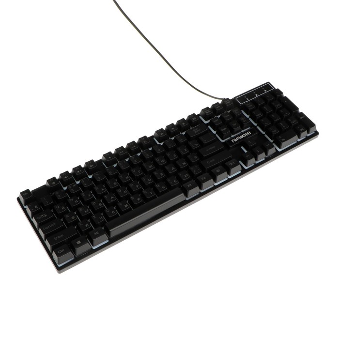 Клавиатура Гарнизон GK-200GL, игровая, проводная, мембранная,104 клавиши,подсветка, чёрная