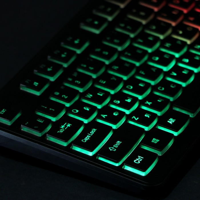 Клавиатура Gembird KB-250L, игровая, проводная, 104 клавиши, подсветка, USB, чёрная - фото 51306678