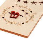 Открытка деревянная "Поздравляю!" ручная работа, подарок - фото 53031452