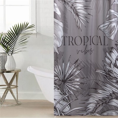 Штора для ванной «Tropical vibes», 145×180 см