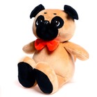 Мягкая игрушка «Собака Мопс», с красным бантиком-бабочка, 25 см - Фото 2