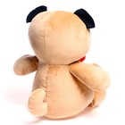 Мягкая игрушка «Собака Мопс», с красным бантиком-бабочка, 25 см - фото 3228231
