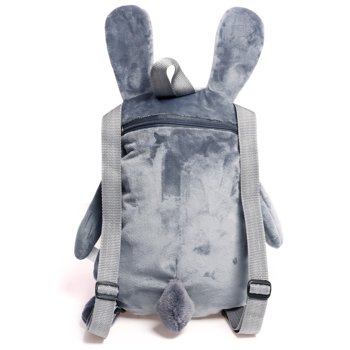 Мягкая игрушка-рюкзак «Зайка», цвет серый - фото 1906141398