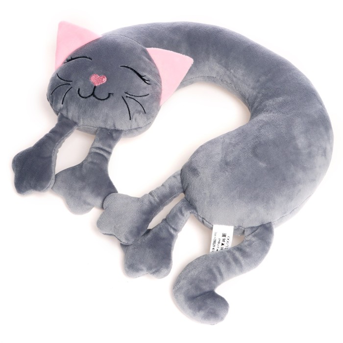 Мягкая игрушка-подушка «Кошка», цвет серый - фото 1907588618