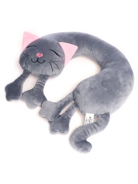 Мягкая игрушка-подушка «Кошка», цвет серый