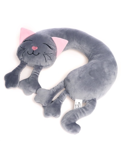 Мягкая игрушка-подушка «Кошка», цвет серый