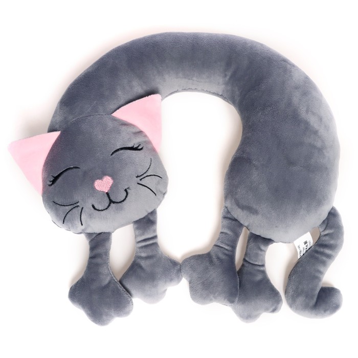 Мягкая игрушка-подушка «Кошка», цвет серый - фото 1907588619