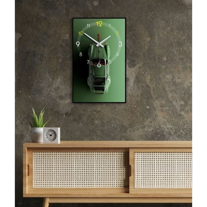 Часы-картина настенные, интерьерные "Машина", плавный ход, 1АА, 57 х 35 х 4 см - фото 1886988091