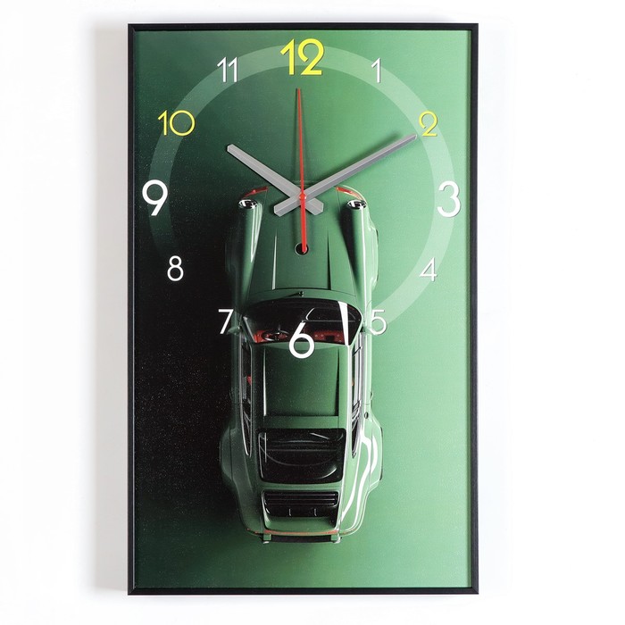 Часы-картина настенные, интерьерные "Машина", плавный ход, 1АА, 57 х 35 х 4 см - фото 1907588773