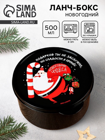 Ланч - бокс новогодний «Новогодние чудеса», 500 мл