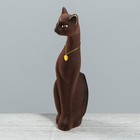 Копилка "Кошка Мурка", коричневая, покрытие флок, керамика, 28 см - Фото 2