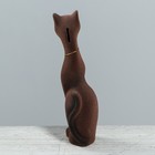 Копилка "Кошка Мурка", коричневая, покрытие флок, керамика, 28 см - Фото 3