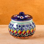 Сахарница узбекская Риштанская Керамика «Узоры», 500 мл, синяя - Фото 1