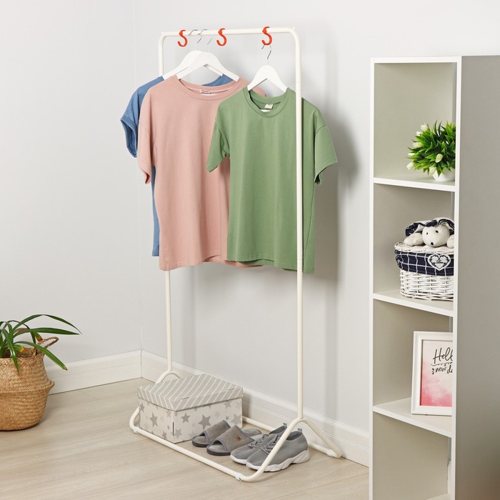 Вешалка напольная для одежды «Радуга», 82.5×42×150 см, белая - Фото 1