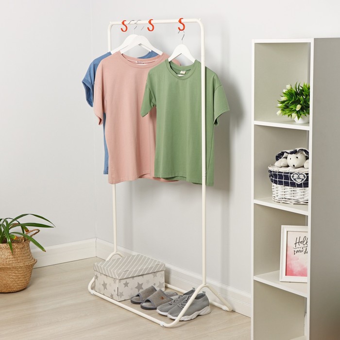 Вешалка напольная для одежды «Радуга», 82,5×42×150 см, цвет белый - Фото 1