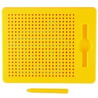 Планшет обучающий «Магнитное рисование: Лео и Тиг», 380 отверстий, цвет жёлтый - фото 6762194