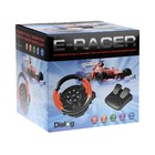 Руль Dialog GW-125VR E-Racer, проводной, вибрация, для PC, 2 педали, пычаг ПП, USB - фото 8924492