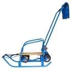 Санки детские с колёсами «Ветерок 7 универсал», с ручкой, с рукавичками, голубые - Фото 3