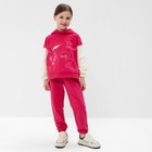 Костюм для девочки (джемпер, брюки), цвет малиновый, рост 110 см - фото 10135224