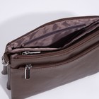 Сумка женская на молнии, цвет коричневый - фото 53822130