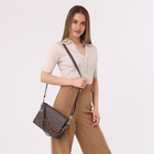 Сумка женская мессенджер на магните, 26×5×18 см, серая - фото 24566553