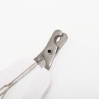 Ножницы-когтерезы "Пижон" Premium изогнутые, с упором для пальца, бело-серые - фото 6762568