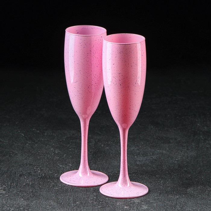 Набор бокалов для шампанского «Рассбери рок», 170 мл, 2 шт, цвет розовый