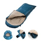 Спальный мешок туристический, 220 х 75 см, до -20 градусов, 700 г/м2, голубой - фото 9802406