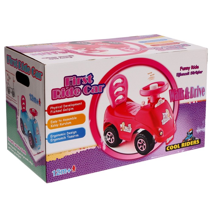 Машина-каталка Selena «Принцесса», с клаксоном, цвет розовый 58867