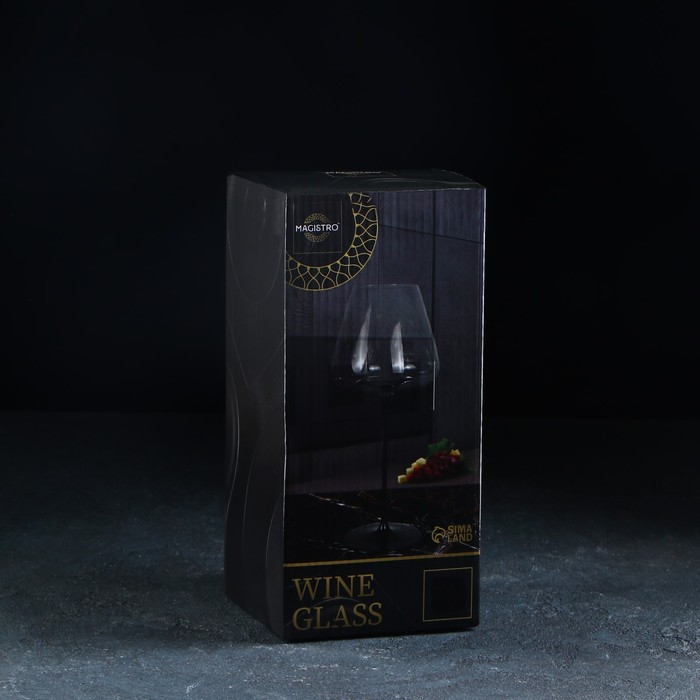 Бокал из стекла для вина Magistro «Амьен», 700 мл, 11,5×25 см, цвет чёрный - фото 1909051492