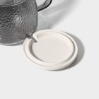 Кружка Magistro «Диамант», 450 мл, с крышкой и ложкой, стекло, серая - Фото 3