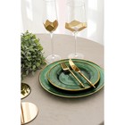 Тарелка стеклянная десертная «Эмеральд», d=21,5 см, цвет зелёный с золотой отводкой - Фото 5