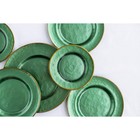 Тарелка стеклянная обеденная «Эмеральд», d=27 см, цвет зелёный с золотой отводкой - Фото 5